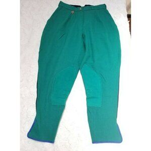 NEW Georg Schumacher Womens Cropped Pants Pleated Front Riding Breeches Green